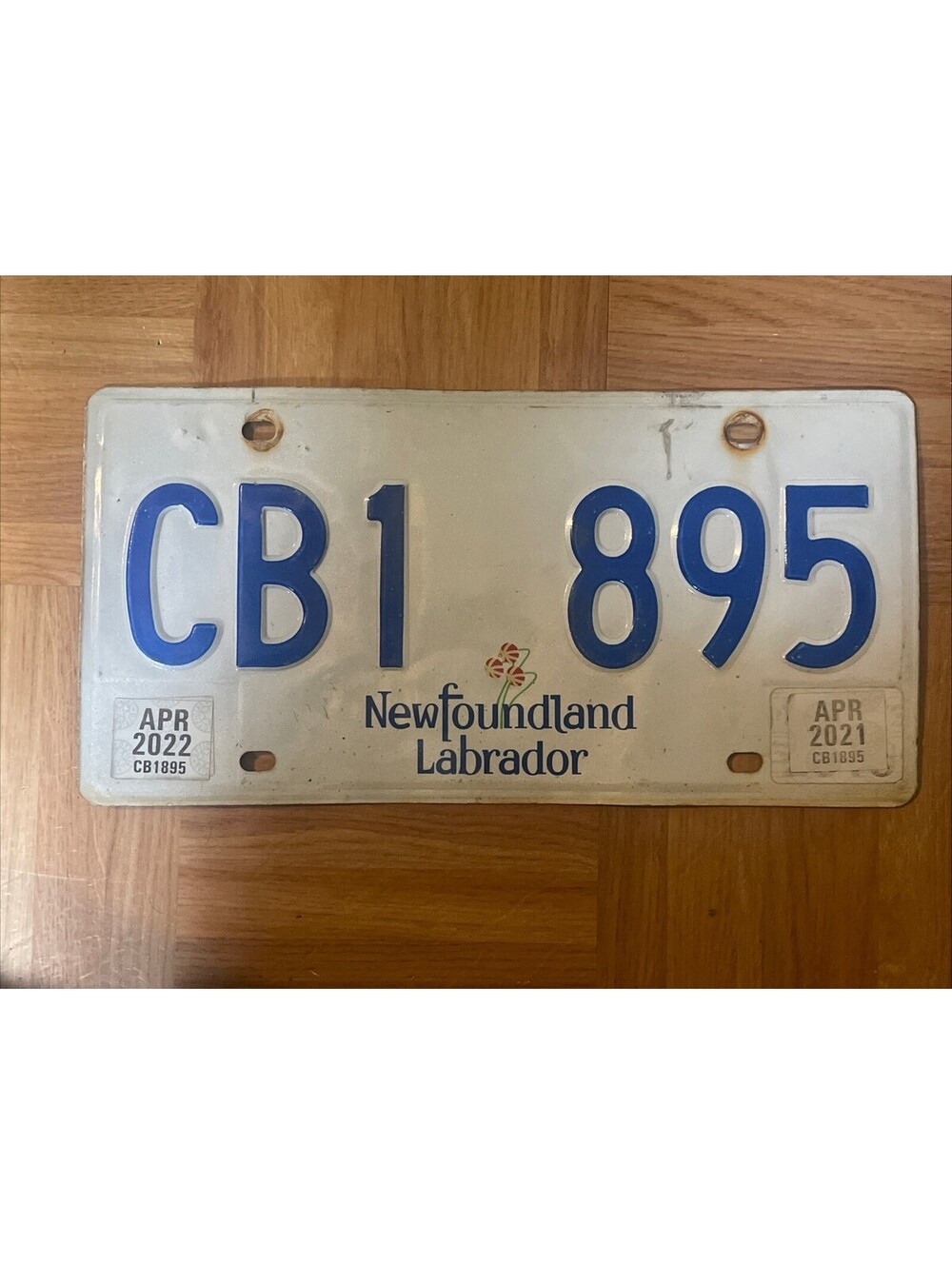 Newfoundland License Plate (Expired) Labrador Canada Passenger 2022 2021 CB1 896